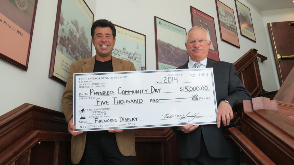 First Savings Of Perkasie Presents Check Thank you!